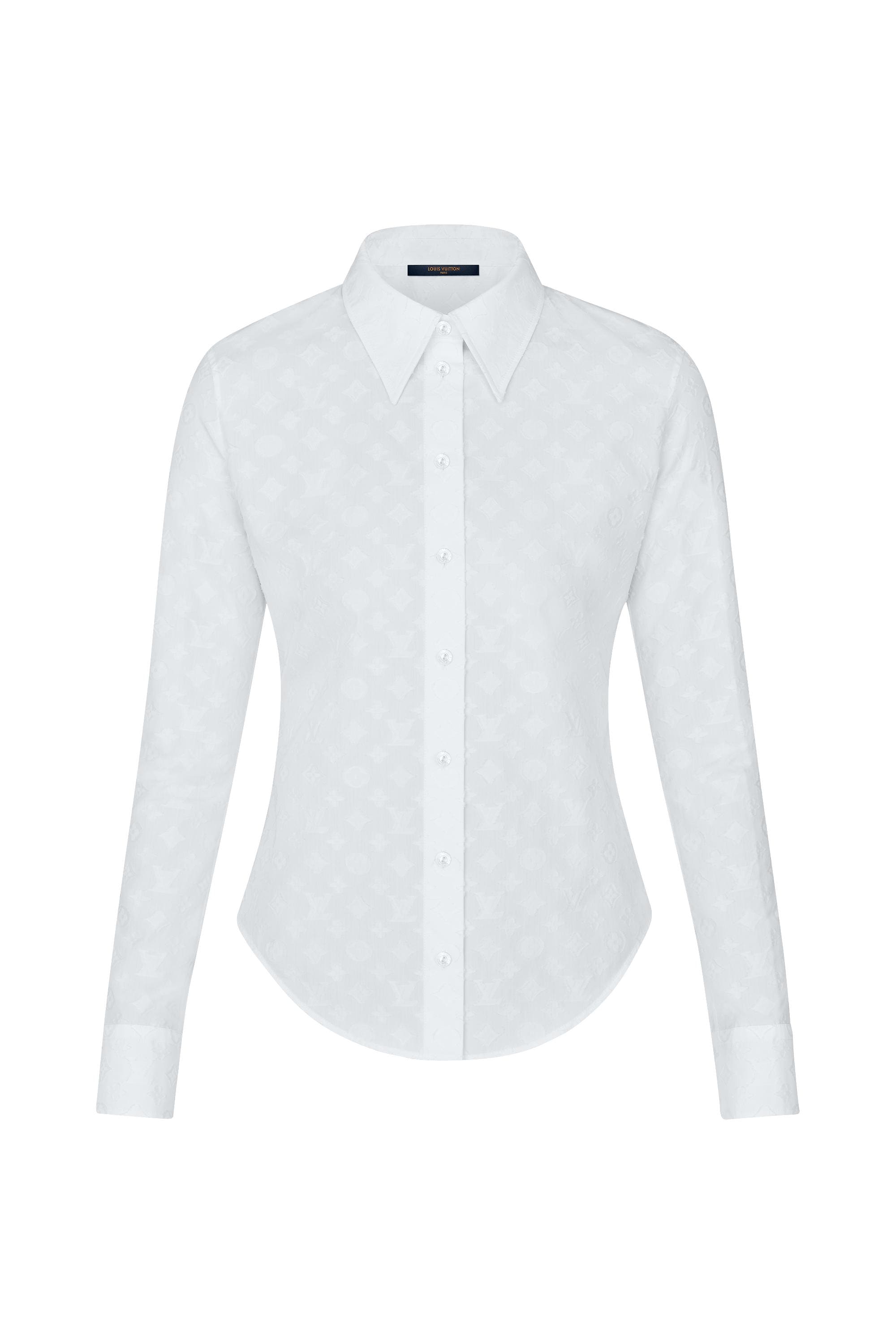 Long Sleeved Fitted Shirt Luxury White LOUIS VUITTON